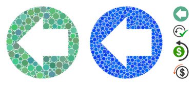 Geri Yön Mozaik Çember Noktaları Simgesi