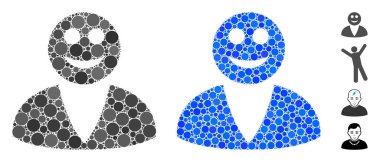 Gülen Kullanıcı Çember Noktaları Mozaik Simgesi