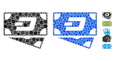 Dash Banknotes Yuvarlak Noktaların Mozaik Simgesi