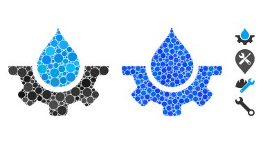 Su Servisi Çember Noktaları Mozaik Simgesi