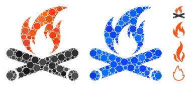 Kamp ateşi Çember Noktaları Mozaik Simgesi