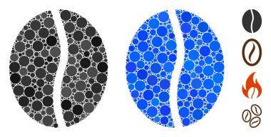 Kahve Fasulyesi Çemberlerin Mozaik Simgesi