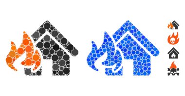 Ateş Hasar Kompozisyonu Yuvarlak Noktaların Simgesi