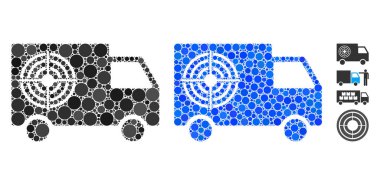 Atış Galerisi Kamyonu Kompozisyon Yuvarlak Noktalar Simgesi