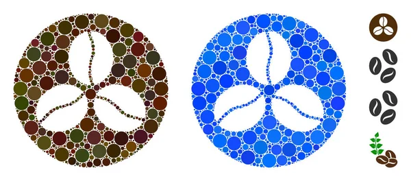 Kaffeebohnen Mosaik Symbol der Kreise — Stockvektor