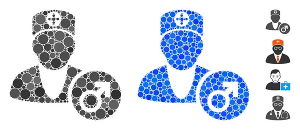 Urologi Läkare Sammansättning Ikon av runda prickar — Stock vektor