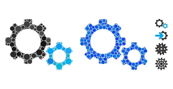 Gears Mosaic Icon of Spheric Items — 스톡 벡터