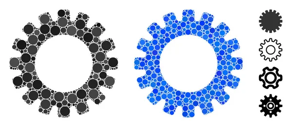 기어는 대기의 물체의 모자이크적 인 아이콘 — 스톡 벡터