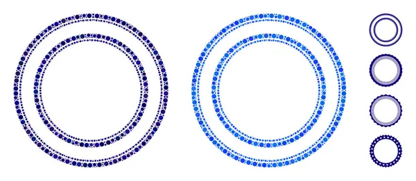 Icono de composición de marco de círculo doble de puntos de círculo — Archivo Imágenes Vectoriales
