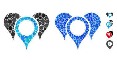 Küresel Ögelerin Harita İşaretleyicileri Bileşimi Simgesi