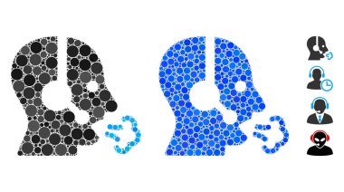 Operatör Konuşması Çember Noktalarının Mozaik Simgesi