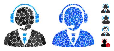 Support Manager Mosaic Icon of Round Dots