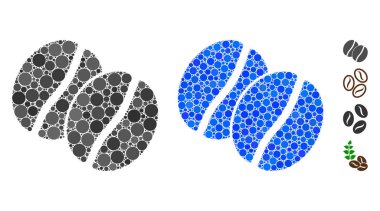 Coffee Beans Composition Icon of Circle Dots