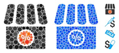Drugstore Sale Composition Icon of Round Dots