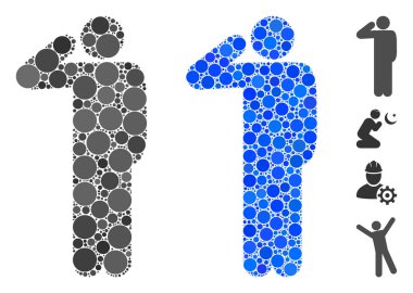 Salute Pose Mosaic Icon of Spheric Items