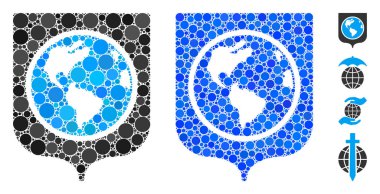 Earth Shield Composition Icon of Round Dots