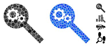 Search Tools Mosaic Icon of Round Dots