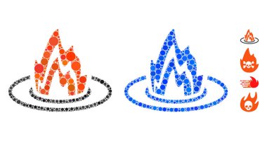 Fire Location Mosaic Icon of Circles