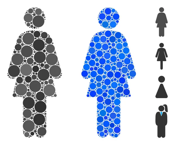 Mosaico femenino icono de los círculos — Vector de stock