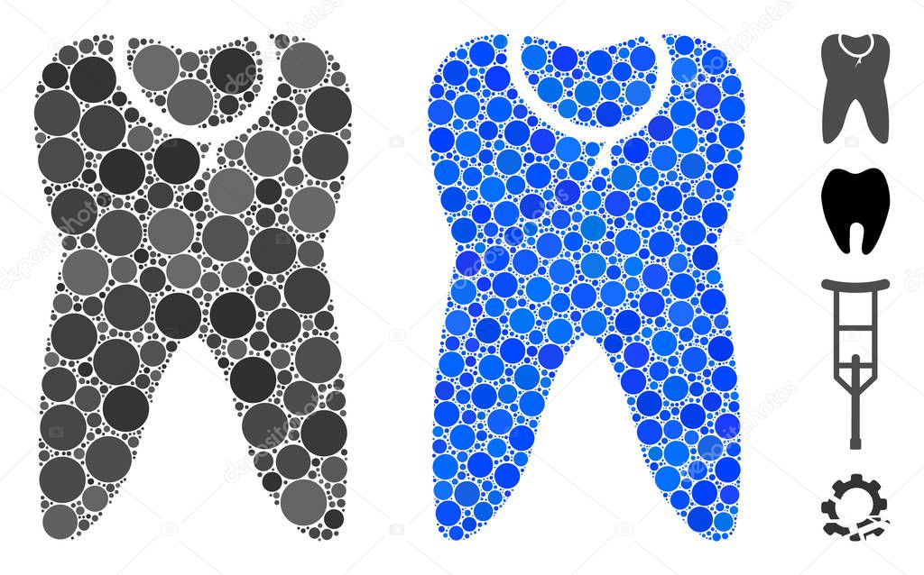 Caries Tooth Mosaic Icon of Circles