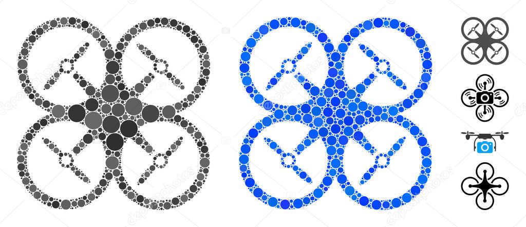 Quadcopter Mosaic Icon of Circle Dots