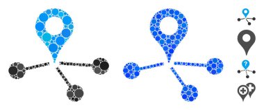 Geo Network Mosaic Icon of Spheric Items