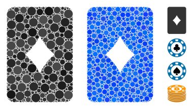 Diamonds Playing Card Mosaic Icon of Circle Dots