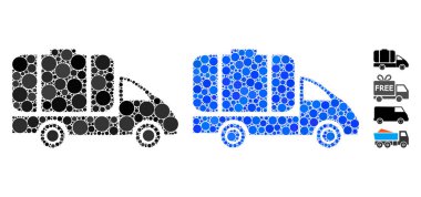 Tank Truck Composition Icon of Round Dots