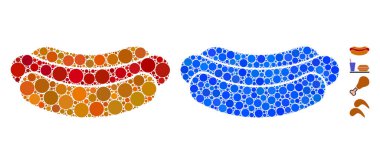 Hotdog Mosaic Icon of Round Dots