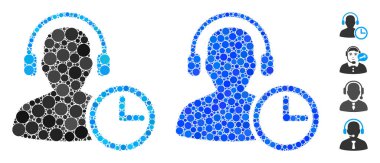 Çember Noktalarının Operatör Saati Mozaik Simgesi