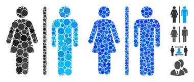 Küresel Ögelerin WC Mozaik Simgesi