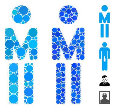 Çember Noktalarının Erkek Mozaik Simgesi