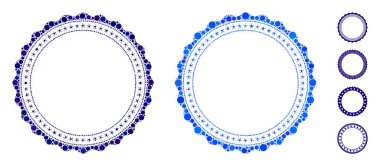 Rosette Dairesel Yıldız Çerçevesi Mozaik Çemberler Simgesi