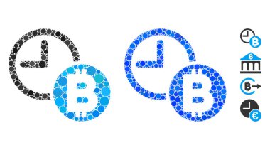 Bitcoin Kredi Saati Çemberlerin Mozaik Simgesi