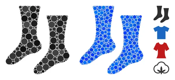 Chaussettes Composition Icône de Pois Cercles — Image vectorielle