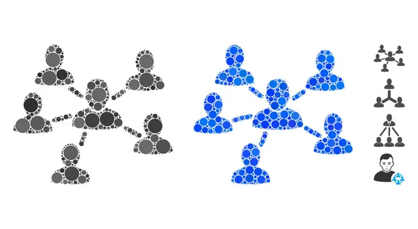 Користувач Зв'язки Мозаїка Піктограма кола — стоковий вектор