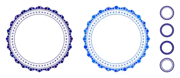 Rosette Circulaire ster frame Mozaïek icoon van cirkels — Stockvector