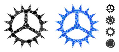 Küresel Ögelerin Saat Çarkı Mozaik Simgesi