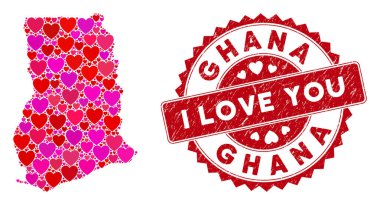 Aşk Kalbi Kolajı Gana Tehlike Mührü Haritası