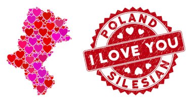 Aşk Kalbi Kolajı Silezya Voyvoda Haritası