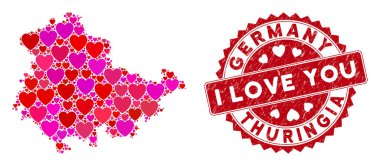 Sevgililer Günü Mozaiği Thüringen Toprak Haritası