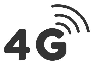 Düz Vektör 4g Simgesi