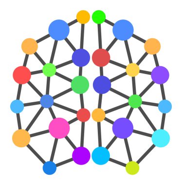 Düz Vektör Yapay Beyin Simgesi