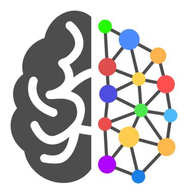 Düz Vektör Yaratıcı Beyin Simgesi