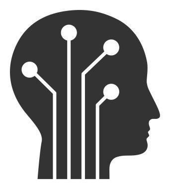 Düz Vektör Sayborg Baş Devre Simgesi