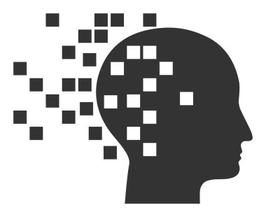 Düz Vektör Dijital Zihin Simgesi