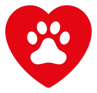 Düz Vektör Köpek Aşk Kalbi Simgesi