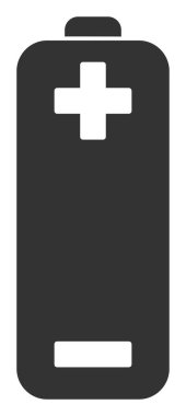 Düz Vektör Elektrikli Pil Simgesi