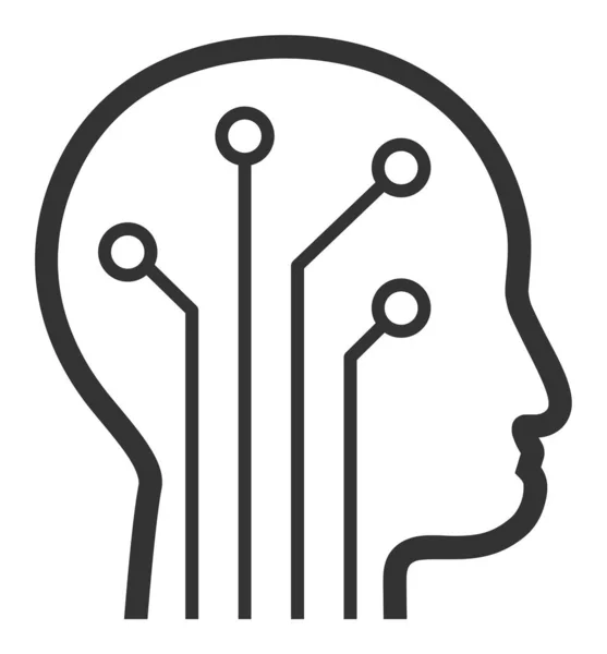 Vector plano Icono de Inteligencia Artificial — Vector de stock