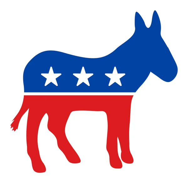 Flat Vector Democratic Donkey Icon — ストックベクタ